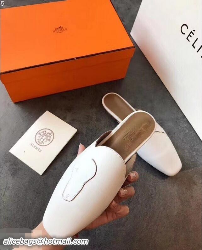 Traditional Specials Hermes Tangeria Mules H95108 White 2019