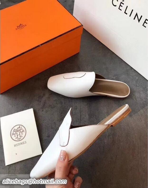 Traditional Specials Hermes Tangeria Mules H95108 White 2019