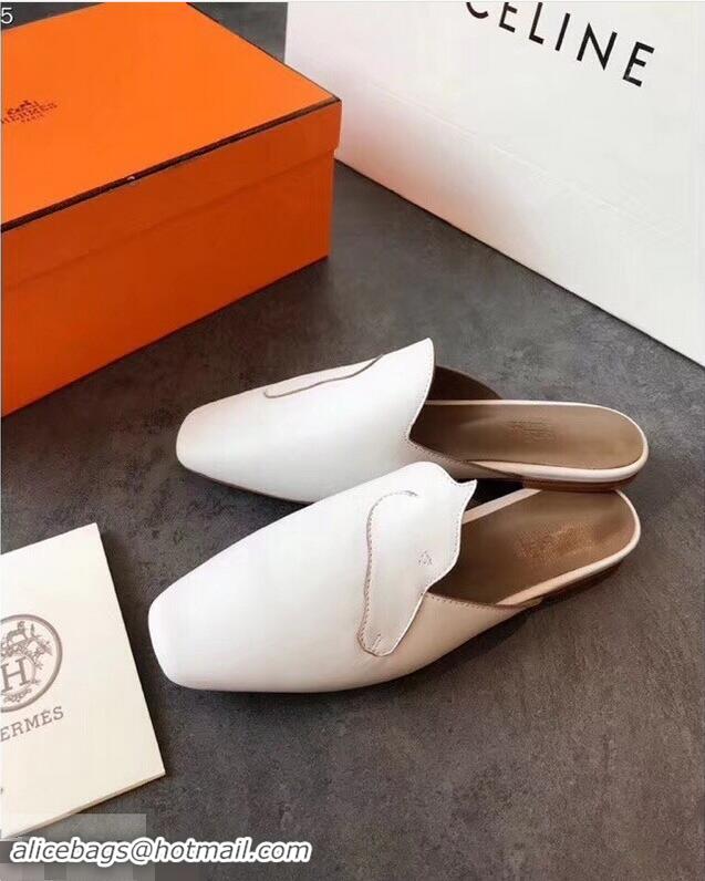 Traditional Specials Hermes Tangeria Mules H95108 White 2019