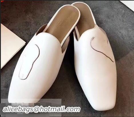 Traditional Specials Hermes Tangeria Mules H95108 White 2019