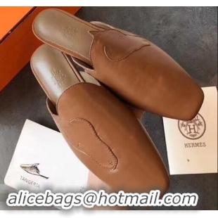 Buy Fashionable Hermes Tangeria Mules H95108 Brown 2019