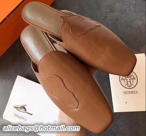 Buy Fashionable Hermes Tangeria Mules H95108 Brown 2019