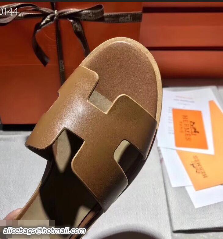 Grade Design Hermes Santorini Sandals in Calfskin H95104 Brown