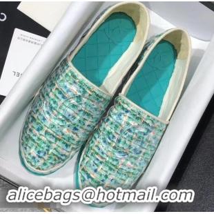 Specials Cheap Chanel Tweed and PVC Espadrilles G34819 Turquoise 2019