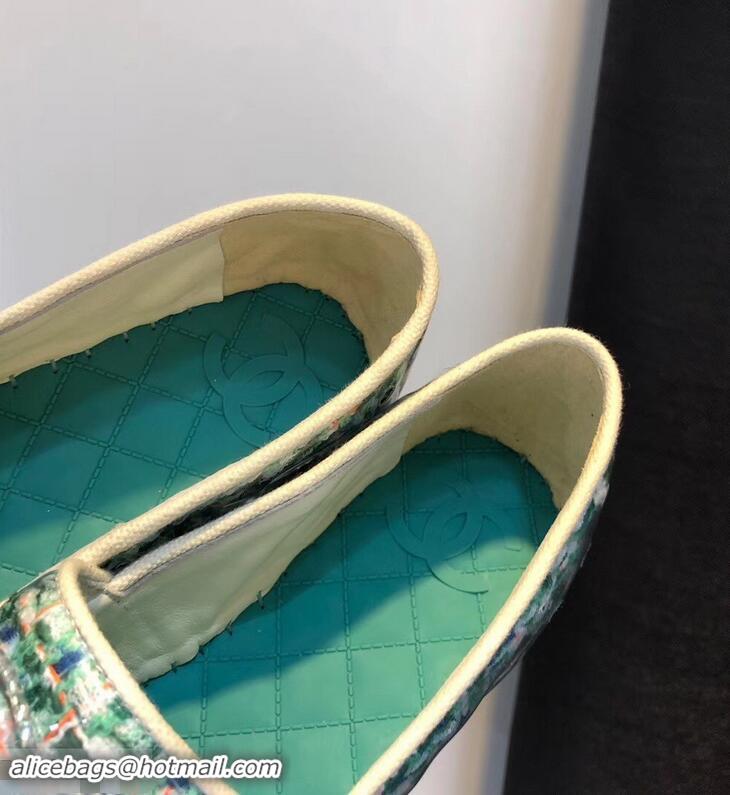 Specials Cheap Chanel Tweed and PVC Espadrilles G34819 Turquoise 2019