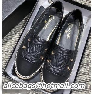 Wholesale Faux Chanel CC Filigree Espadrilles C95313 Black 2019