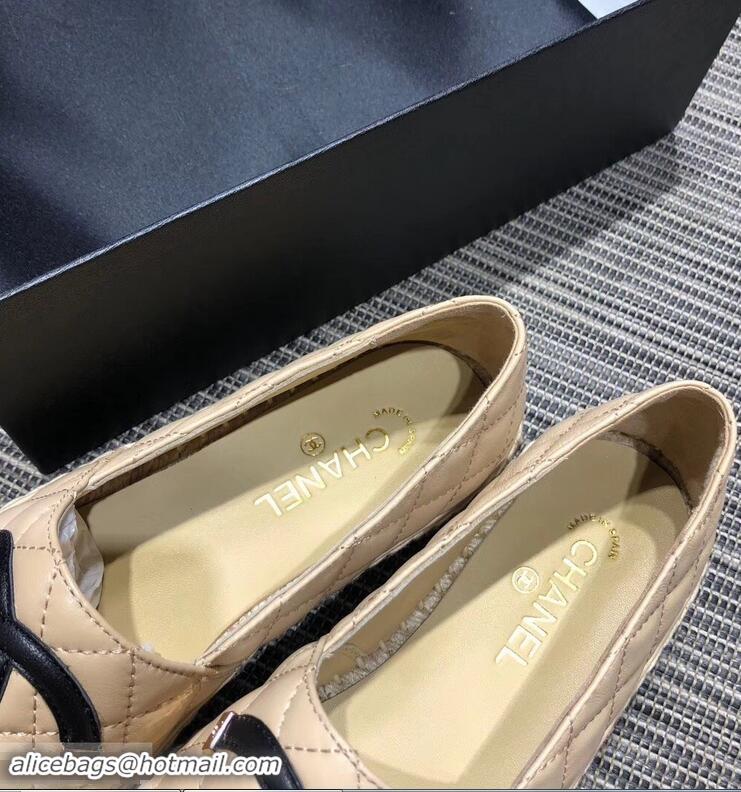 Fashion Knockoffs Chanel CC Filigree Espadrilles C95315 Beige/Black 2019