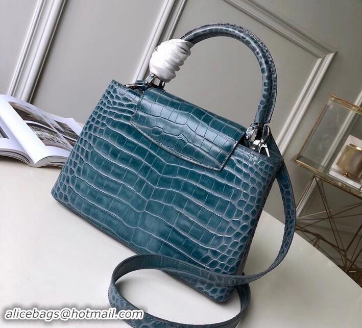 Good Quality Louis Vuitton Crocodilien Brillant Capucines BB Bag N93274 Ocean Blue