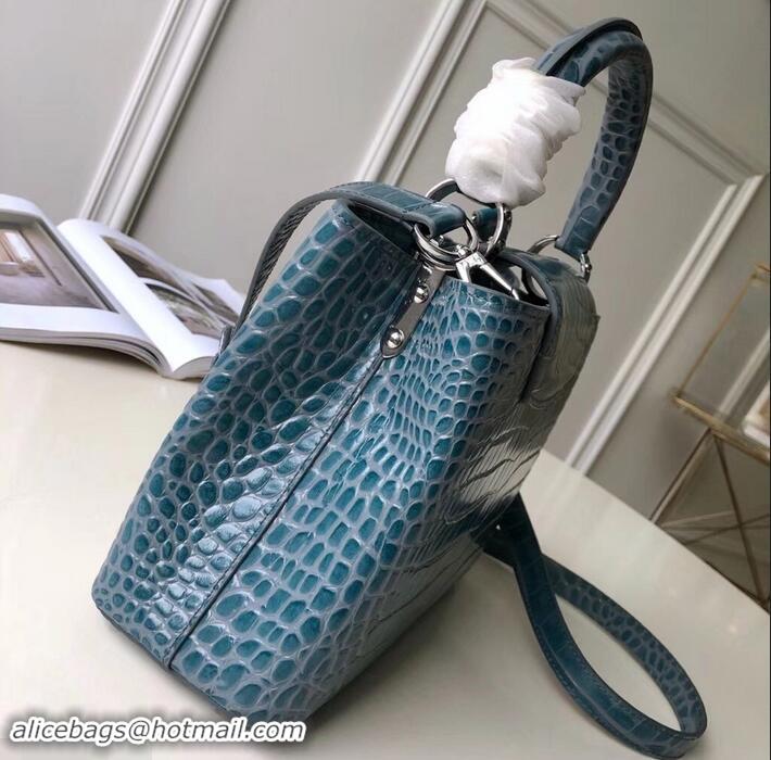 Good Quality Louis Vuitton Crocodilien Brillant Capucines BB Bag N93274 Ocean Blue