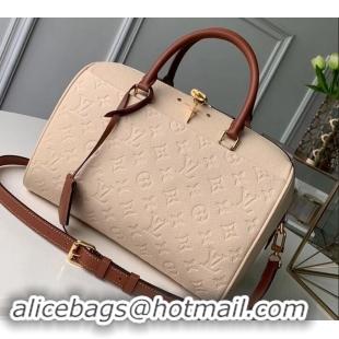 New Design Louis Vuitton Monogram Empreinte Speedy Bandouliere 25 Bag M44736 Creme Caramel 2019