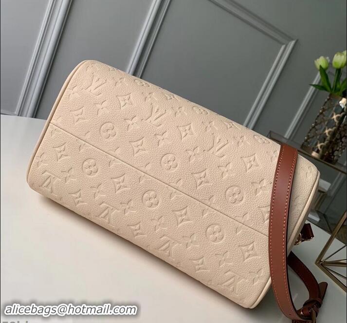 New Design Louis Vuitton Monogram Empreinte Speedy Bandouliere 25 Bag M44736 Creme Caramel 2019