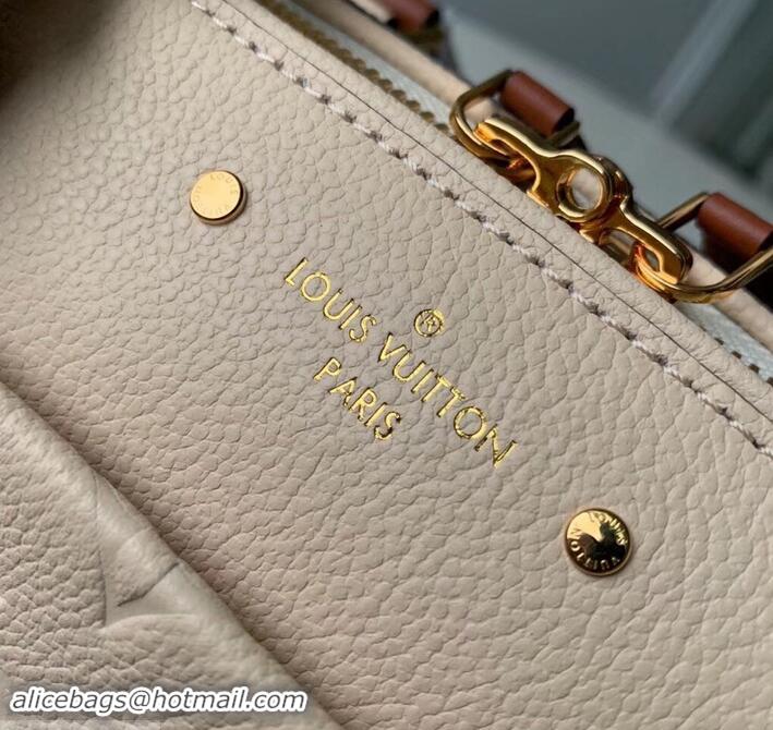 New Design Louis Vuitton Monogram Empreinte Speedy Bandouliere 25 Bag M44736 Creme Caramel 2019