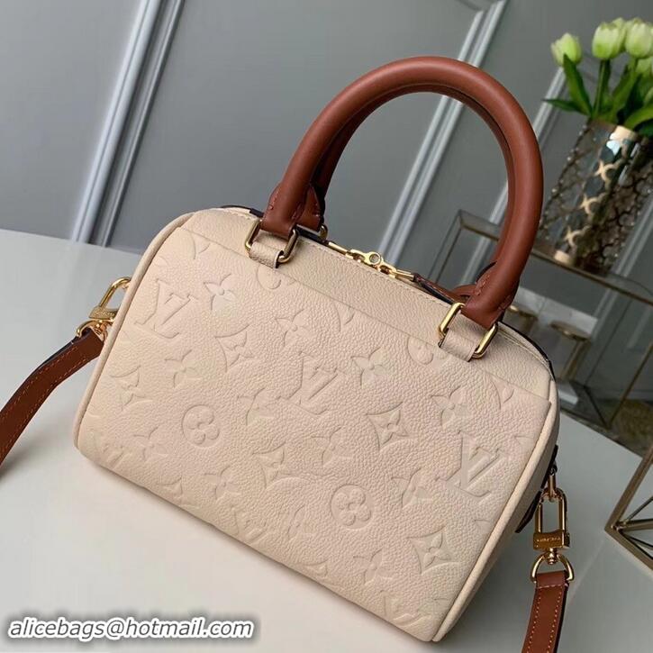 Best Quality Louis Vuitton Monogram Empreinte Speedy Bandouliere 20 Bag M44737 Creme Caramel 2019