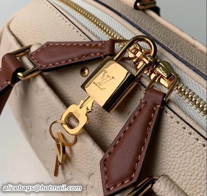 Best Quality Louis Vuitton Monogram Empreinte Speedy Bandouliere 20 Bag M44737 Creme Caramel 2019