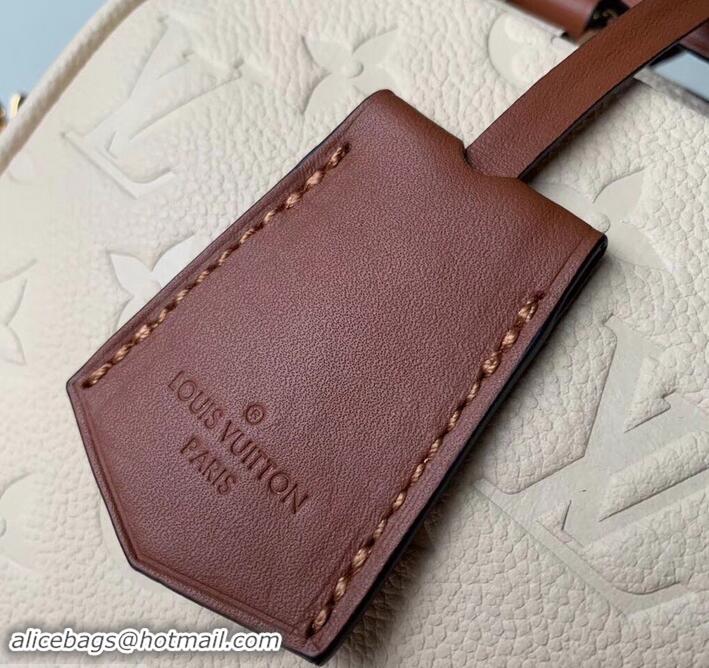 Best Quality Louis Vuitton Monogram Empreinte Speedy Bandouliere 20 Bag M44737 Creme Caramel 2019