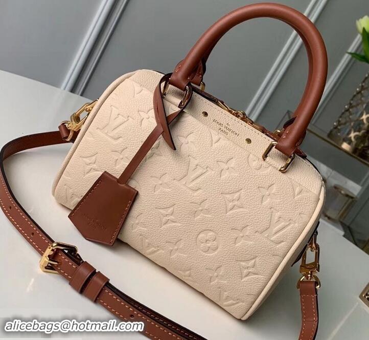 Best Quality Louis Vuitton Monogram Empreinte Speedy Bandouliere 20 Bag M44737 Creme Caramel 2019