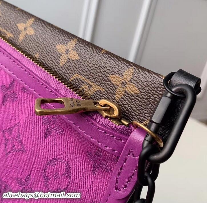 Best Quality Louis Vuitton Monogram Canvas Chalk Double Flat Messenger Bag M44641 Marron 2019