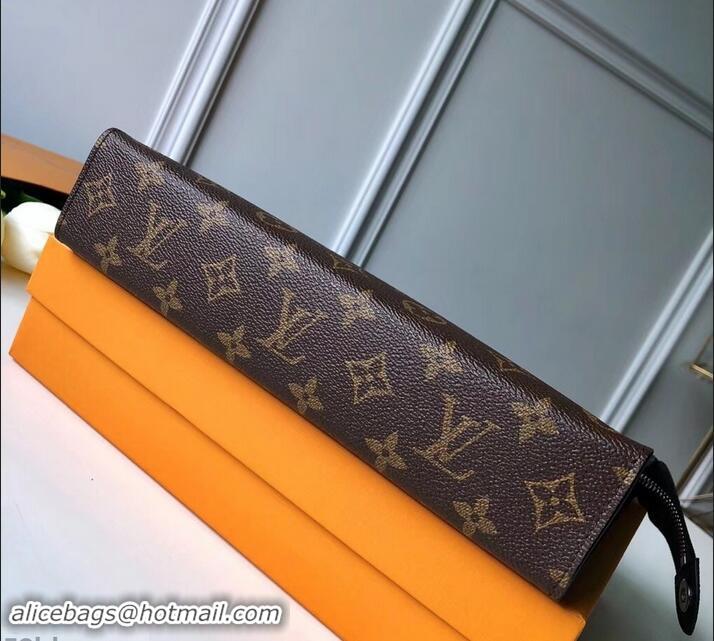 Sumptuous Louis Vuitton Monogram Canvas Chalk Pochette Voyage MM Bag Marron M44642