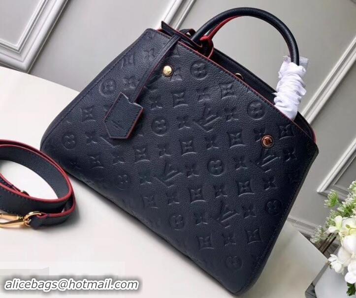 Well Crafted Louis Vuitton Monogram Empreinte Leather Montaigne MM Bag M42746 Marine rouge