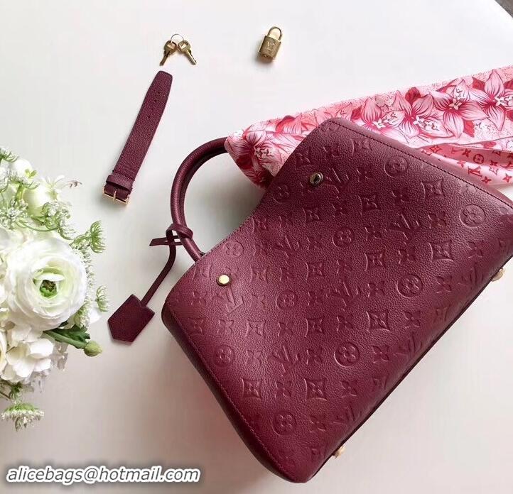 Most Popular Louis Vuitton Monogram Empreinte Leather Montaigne MM Bag M43258 Raisin