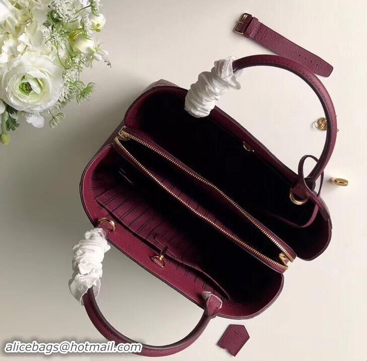 Most Popular Louis Vuitton Monogram Empreinte Leather Montaigne MM Bag M43258 Raisin