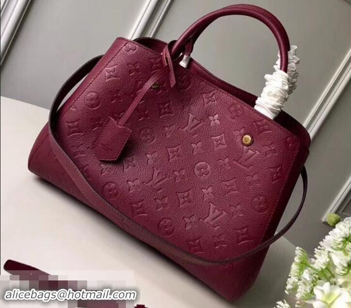 Most Popular Louis Vuitton Monogram Empreinte Leather Montaigne MM Bag M43258 Raisin