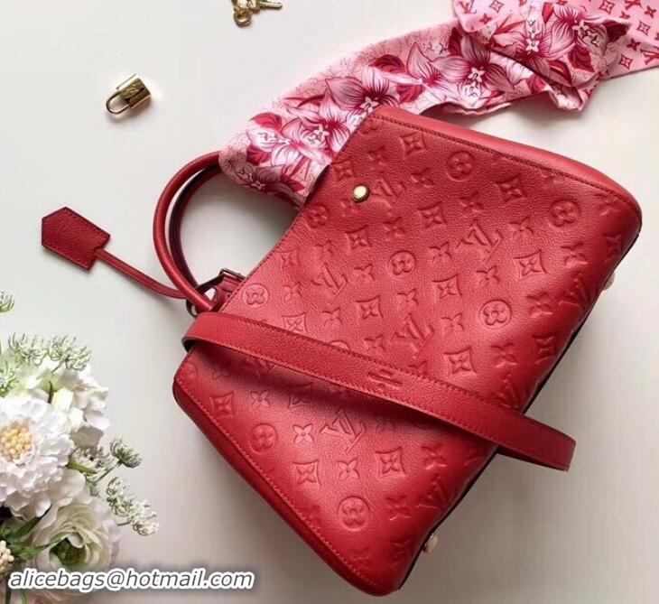 Charming Louis Vuitton Monogram Empreinte Leather Montaigne MM Bag M41194 Cerise