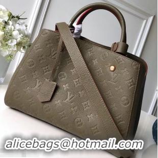 Super Quality Louis Vuitton Monogram Empreinte Leather Montaigne MM Bag M43660 Kaki Fango