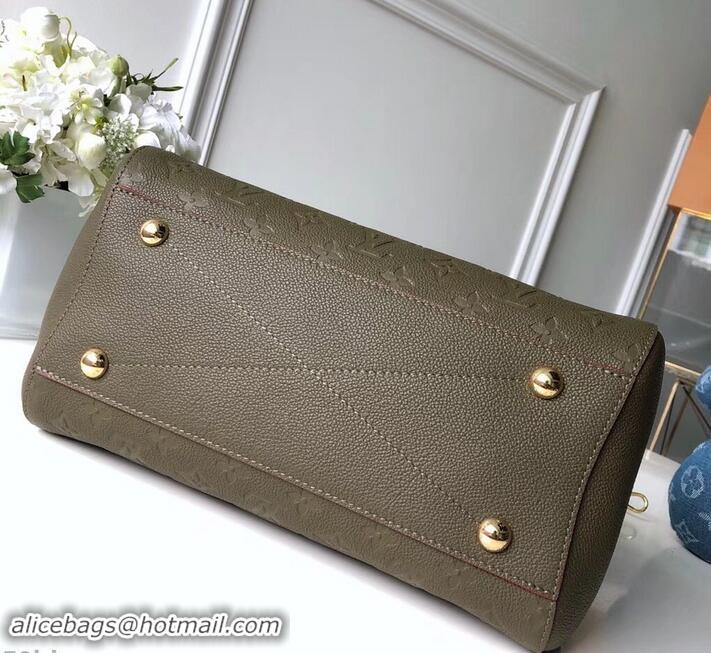 Super Quality Louis Vuitton Monogram Empreinte Leather Montaigne MM Bag M43660 Kaki Fango