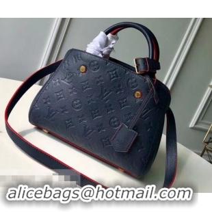 New Style Louis Vuitton Monogram Empreinte Leather Montaigne BB Bag M42747 Marine Rouge