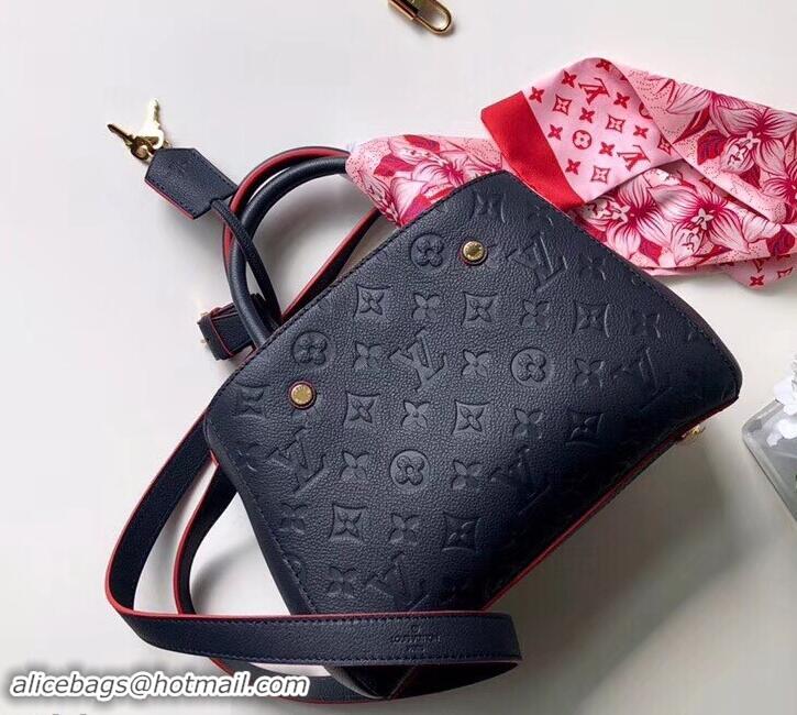 New Style Louis Vuitton Monogram Empreinte Leather Montaigne BB Bag M42747 Marine Rouge