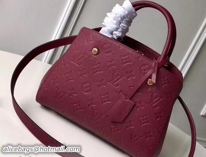 Low Price Louis Vuitton Monogram Empreinte Leather Montaigne BB Bag M42747 Raisin