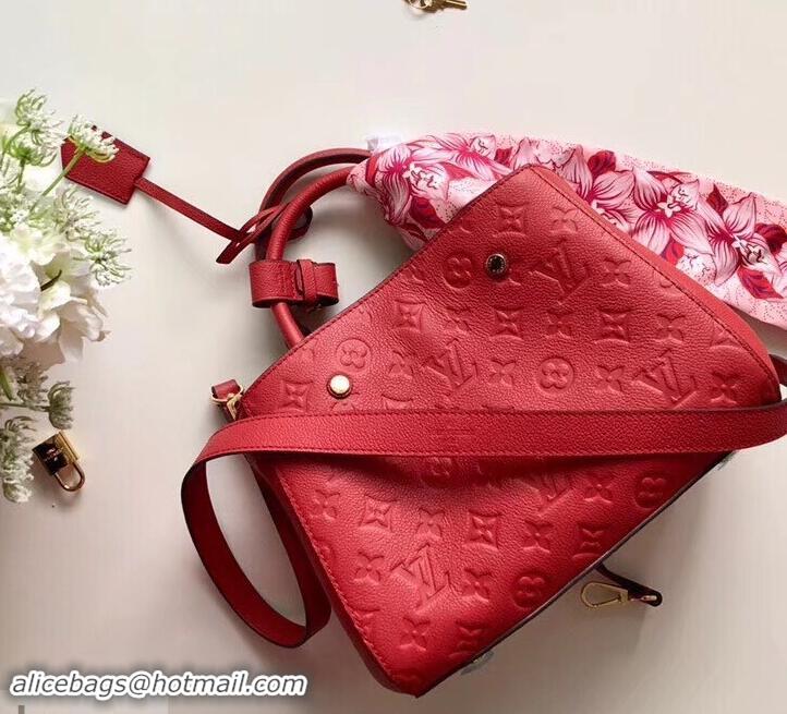 Affordable Price Louis Vuitton Monogram Empreinte Leather Montaigne BB Bag M44160 Cerise