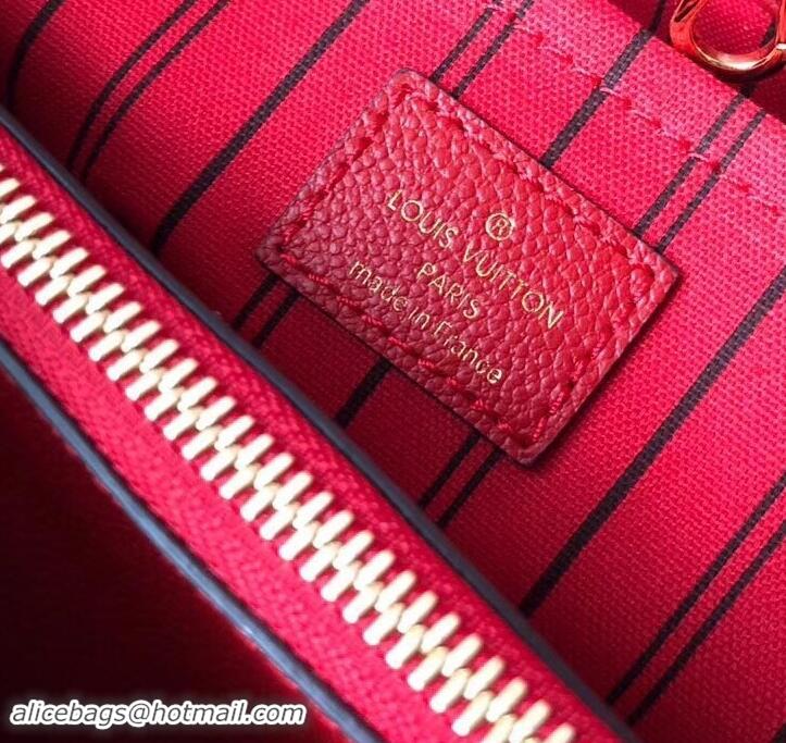 Affordable Price Louis Vuitton Monogram Empreinte Leather Montaigne BB Bag M44160 Cerise