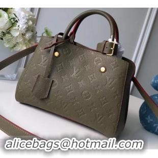 Unique Grade Louis Vuitton Monogram Empreinte Leather Montaigne BB Bag M41053 Kaki Fango