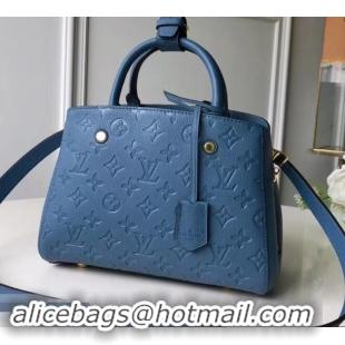 Good Product Louis Vuitton Monogram Empreinte Leather Montaigne BB Bag M44314 Bleu Jean