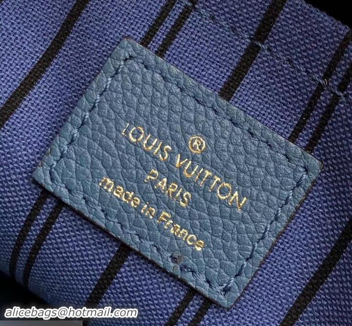 Good Product Louis Vuitton Monogram Empreinte Leather Montaigne BB Bag M44314 Bleu Jean