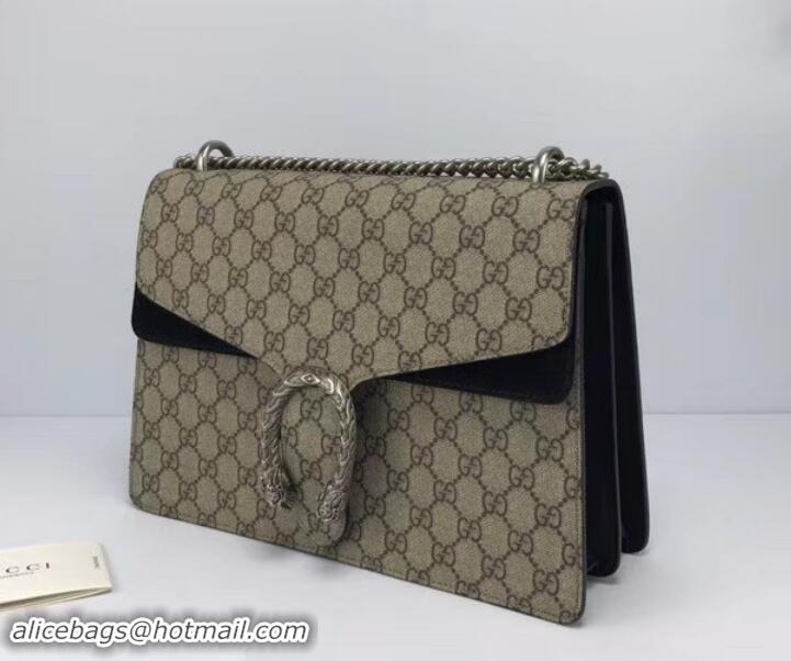 Grade Design Gucci GG Supreme Canvas Dionysus Medium Shoulder Bag 403348/400235 Black