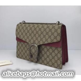 Perfect Gucci GG Supreme Canvas Dionysus Medium Shoulder Bag 403348/400235 Date Red