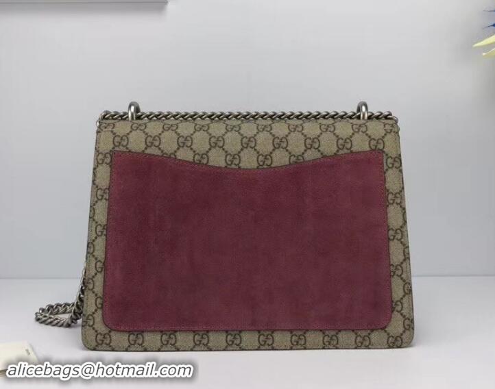 Perfect Gucci GG Supreme Canvas Dionysus Medium Shoulder Bag 403348/400235 Date Red