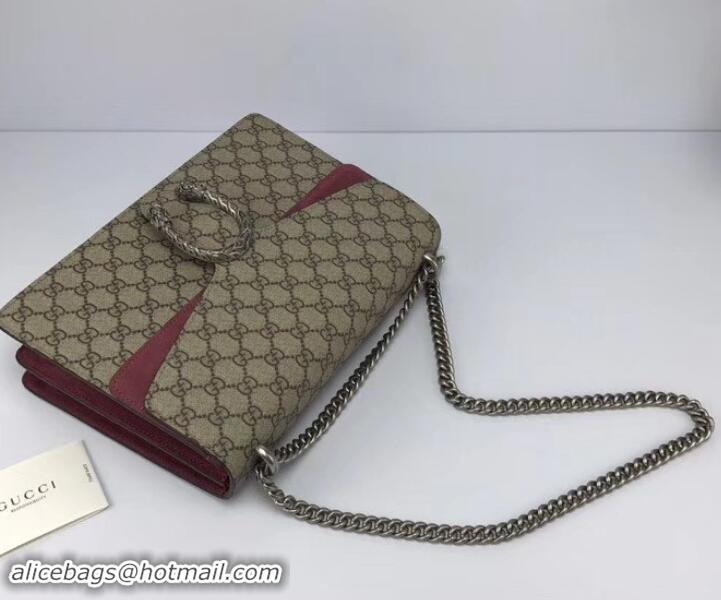 Perfect Gucci GG Supreme Canvas Dionysus Medium Shoulder Bag 403348/400235 Date Red