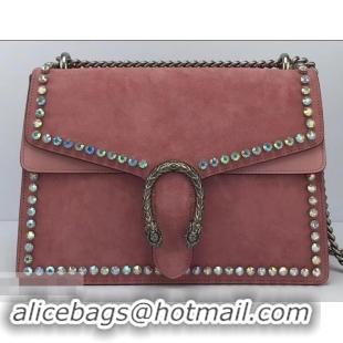 Best Price Gucci Crystal Suede Dionysus Medium Shoulder Bag 403348/400235 Pink