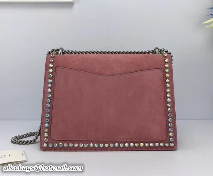 Best Price Gucci Crystal Suede Dionysus Medium Shoulder Bag 403348/400235 Pink