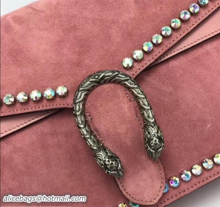 Best Price Gucci Crystal Suede Dionysus Medium Shoulder Bag 403348/400235 Pink