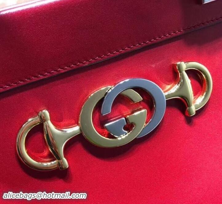 Best Product Gucci Zumi Smooth Leather Medium Top Handle Bag 564714 Red 2019