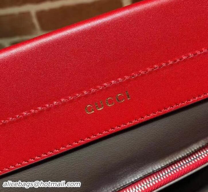 Best Product Gucci Zumi Smooth Leather Medium Top Handle Bag 564714 Red 2019