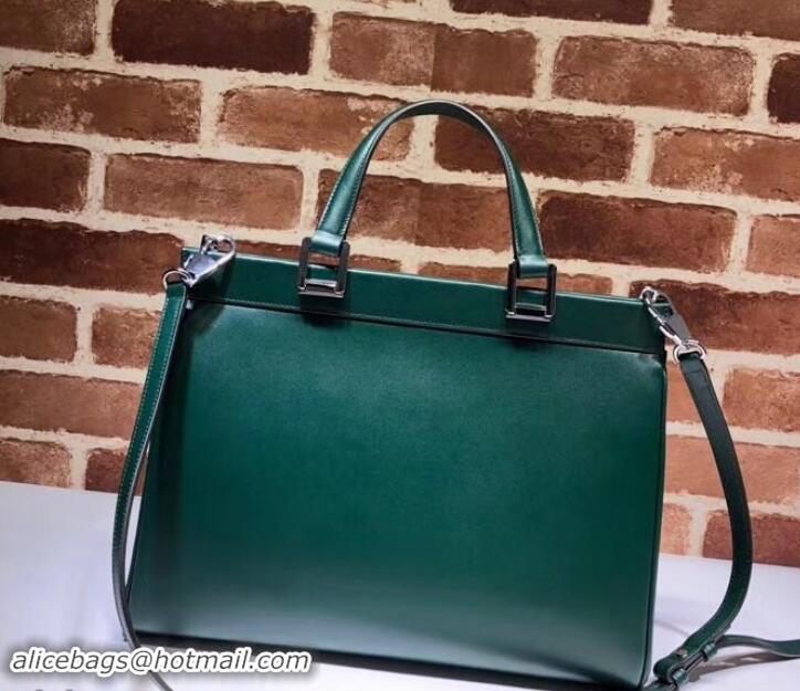 Fashion Gucci Zumi Smooth Leather Medium Top Handle Bag 564714 Green 2019