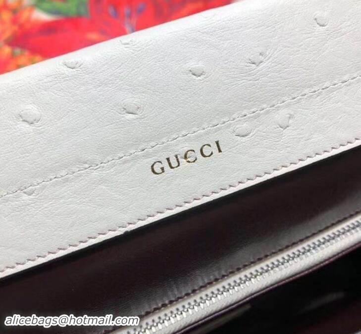 Grade Quality Gucci Zumi Smooth Leather Medium Top Handle Bag 564714 White 2019