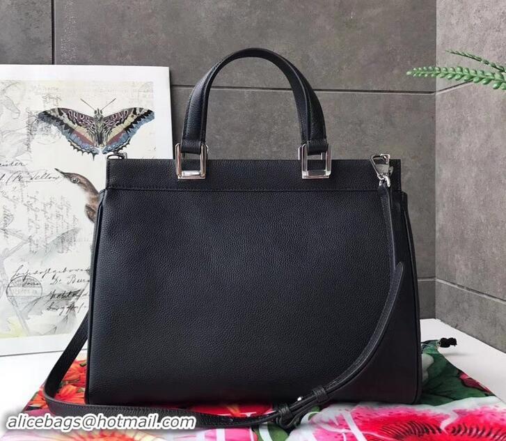 Most Popular Gucci Zumi Grainy Leather Medium Top Handle Bag 564714 Black 2019