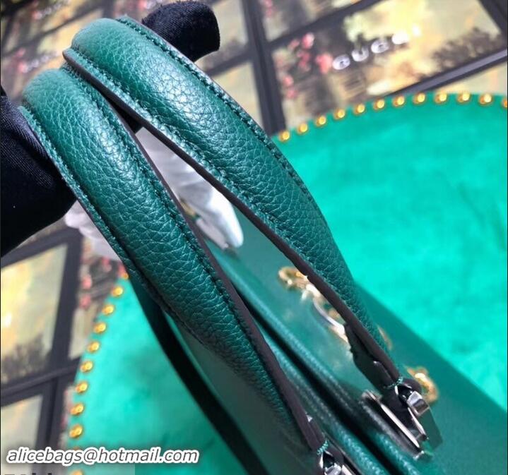 Sumptuous Gucci Zumi Grainy Leather Medium Top Handle Bag 564714 Green 2019